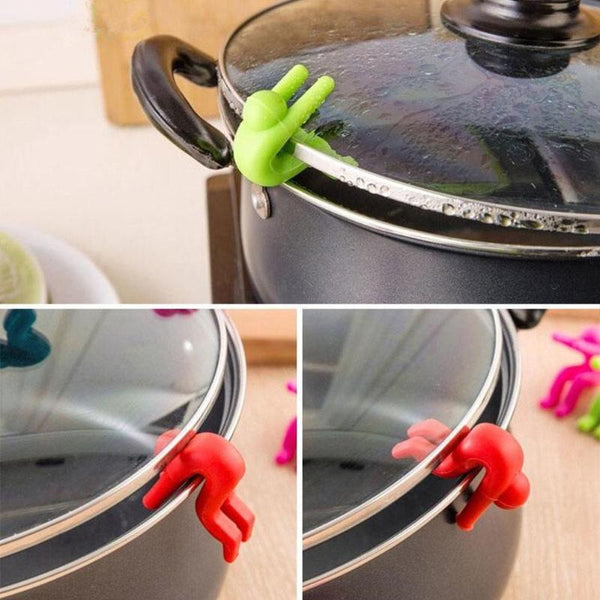 Default Title - Kitchen Accessories Cooking Gadgets Silicone Anti Overflow Lid Holder Soup Funny Man Phone Holder Stand Universial Kitchen Tool