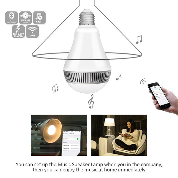 [variant_title] - E27 Smart RGB Wireless Bluetooth Speaker Bulb 9W LED Light Music Speaker Timer Player Dimmable Remote Control Music Lamp