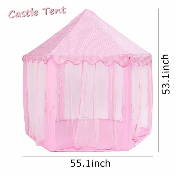 [variant_title] - Portable Princess Castle Play Tent Activity Fairy House Fun Playhouse Beach Tent Baby playing Toy Gift For Children (Pink)