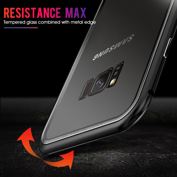 [variant_title] - GVU Metal Magnetic Case On For Samsung Galaxy S8 S9 S10 Plus Tempered Glass For Samsung Note8 Note9 S10E Back Magnet Cases Cover