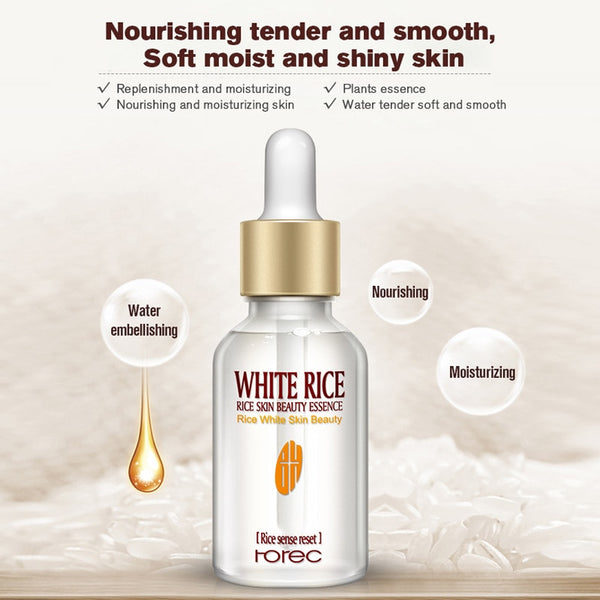 [variant_title] - HOREC White Rice Whitening Serum Face Moisturizing Cream Anti Wrinkle Anti Aging Face Fine Lines Acne Treatment Skin Care 15ml