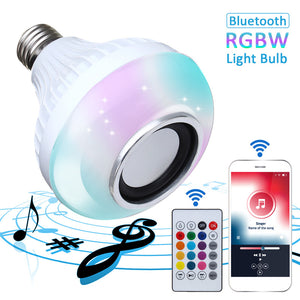 Default Title - E27 LED RGBW Wireless bluetooth Speaker Bulb Light Music Play + Remote Smart LED Bulbs AC85-260V