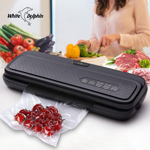 [variant_title] - White Dolphin Food Vacuum Sealer Machine 220V 110V For Food Saver With 10PCS Bags Home Electric Vacuum Sealer Packaging Machine