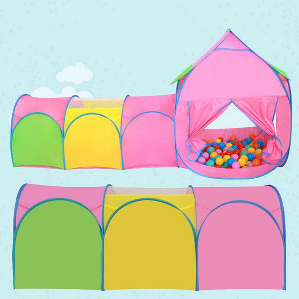 [variant_title] - 3-in-1 Baby Tent For Kids Foldable Toy Children Plastic House Game Tunnel Folding Shot Marine Ball Pool Toy For Children