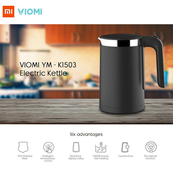 [variant_title] - XIAOMI VIOMI Pro Electric Kettle Thermostat 1.5L 1800W Temperature Control Stainless Steel 5min Fast Boiling Water Kettle APP