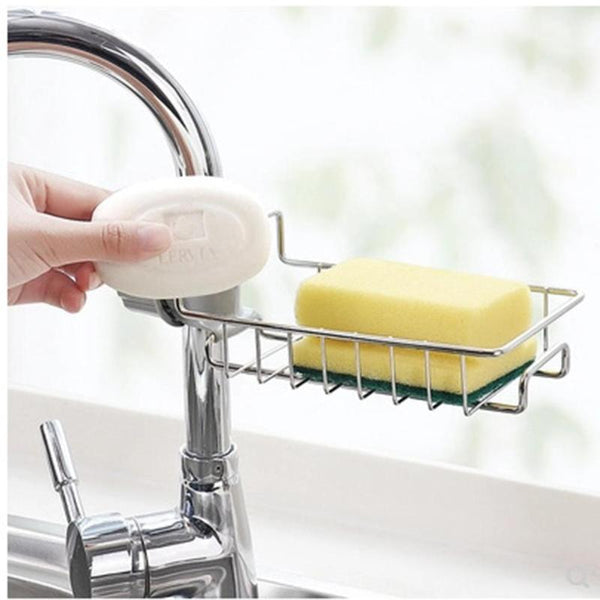 [variant_title] - Stainless Steel Hot Sink Hanging Storage Rack Holder Faucet Clip Bathroom Kitchen Dishcloth Clip Shelf Drain Dry Towel Organizer