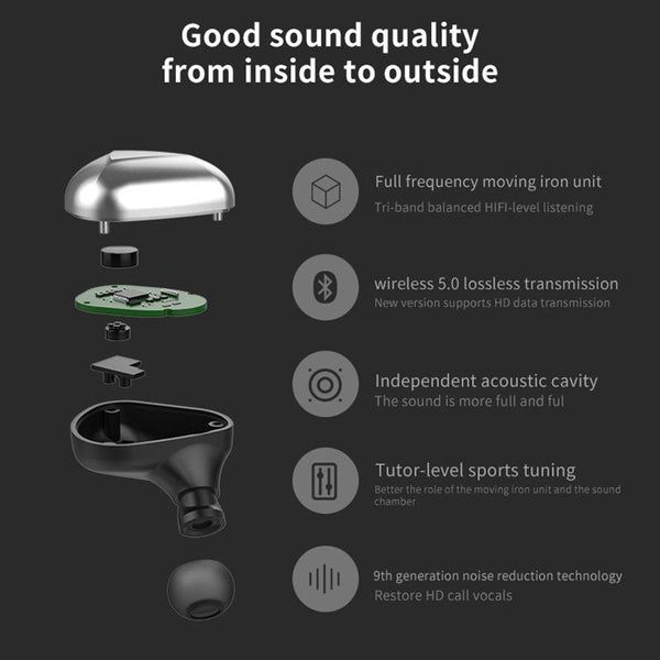 [variant_title] - AirBuds Bluetooth Earphones 5.0 True Wireless Bluetooth Earbuds Stereo Sports Earphone Bluetooth Headset For Xiaomi samsung