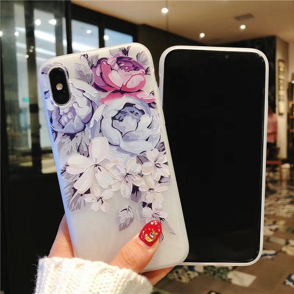 KISSCASE Case For Samsung Galaxy Note 10 A50 A70 A30 A20 3D Relief Silicone Flower Case For Samsung S10 S8 S9 Plus а30s S7 Cover