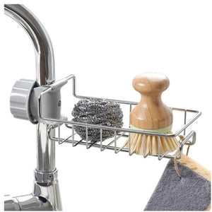 [variant_title] - Stainless Steel Hot Sink Hanging Storage Rack Holder Faucet Clip Bathroom Kitchen Dishcloth Clip Shelf Drain Dry Towel Organizer