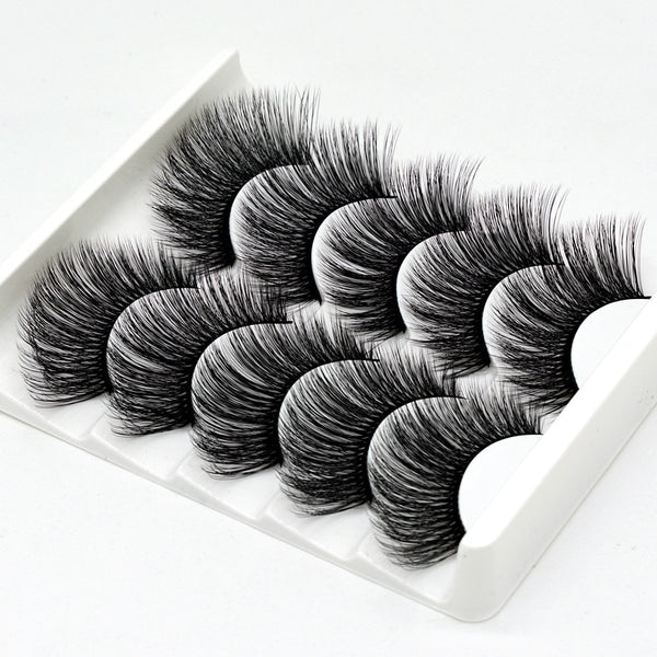 [variant_title] - SEXYSHEEP 5Pairs 3D Mink Hair False Eyelashes Natural/Thick Long Eye Lashes Wispy Makeup Beauty Extension Tools