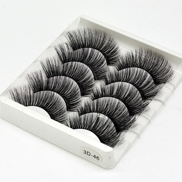 [variant_title] - SEXYSHEEP 5Pairs 3D Mink Hair False Eyelashes Natural/Thick Long Eye Lashes Wispy Makeup Beauty Extension Tools