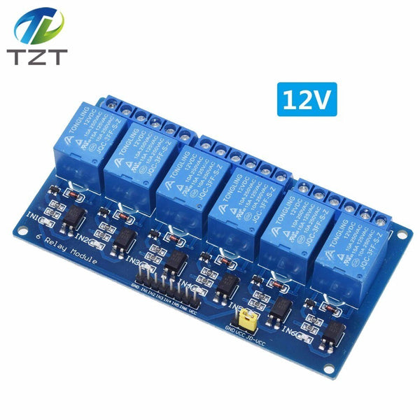 [variant_title] - TZT 5v 1 2 4 6 8 channel relay module with optocoupler. Relay Output 1 /2 /4 /6 / 8 way relay module 12V  for arduino blue