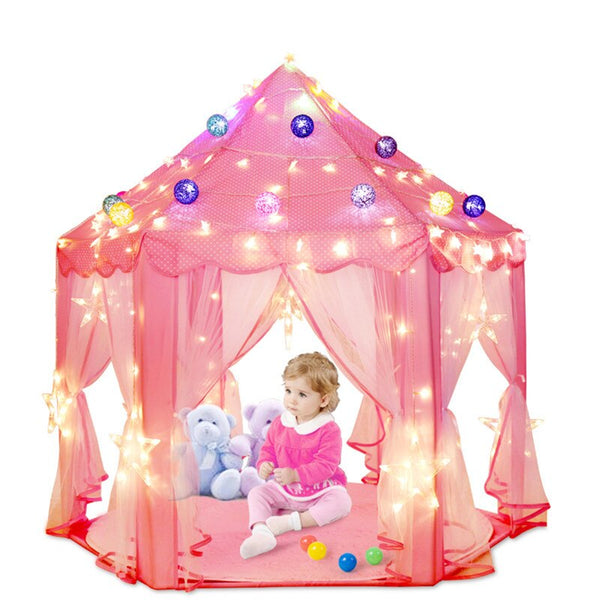 [variant_title] - Girl Princess Pink Castle Tents Portable Children Outdoor Garden Folding Play Tent Lodge Kids Balls Pool Playhouse Kid  House