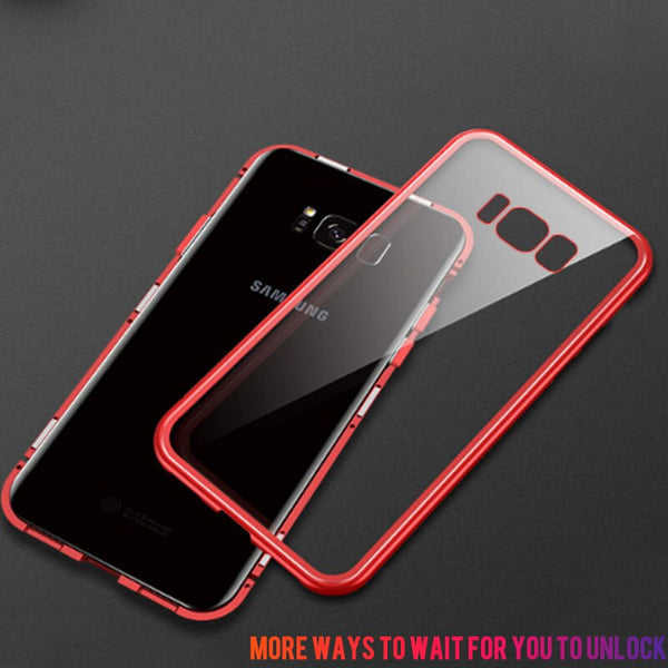 [variant_title] - GVU Metal Magnetic Case On For Samsung Galaxy S8 S9 S10 Plus Tempered Glass For Samsung Note8 Note9 S10E Back Magnet Cases Cover