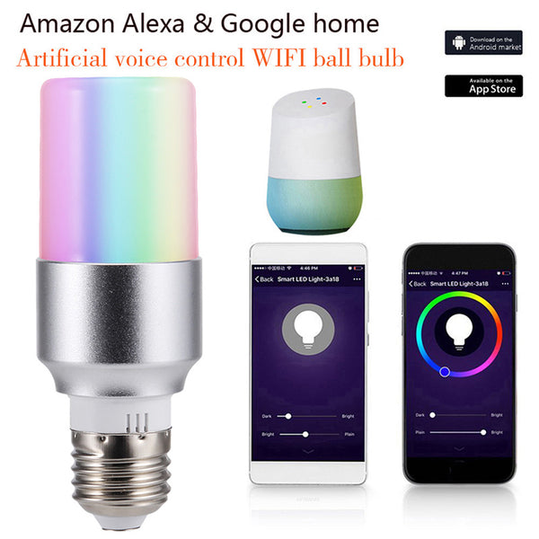 [variant_title] - E27 B22 E14 Smart WiFi Light Bulb LED Lamp APP Remote Control 7W RGB Magic Light Bulb Connect with Amazon Alexa Google