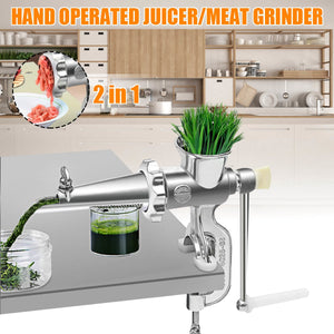 Default Title - 2 In 1 Household Hand Operated Juicer Food Meat Grinder Manual Juice Squeezer Press Extractor Meat Fruit Vegetable Wheatgrass