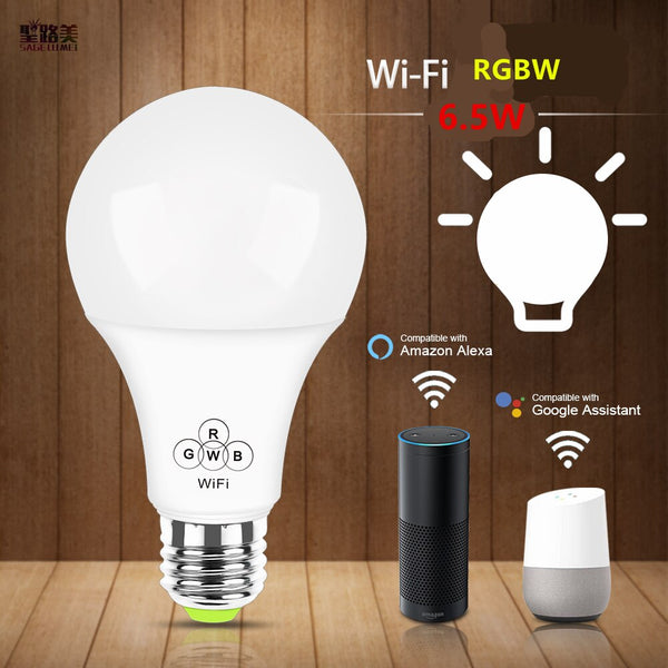 [variant_title] - 6.5W WiFi Smart LED Bulb E27 andriod 2.3 or IOS8.0 Wifi APP Remote Control Color temperature/RGBW Timing Light Bulb home lamp