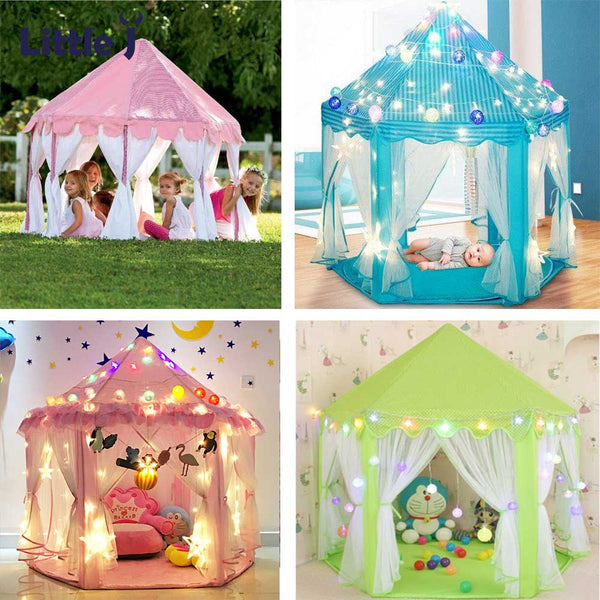 [variant_title] - Little J Girl Princess Pink Castle Tents Portable Children Outdoor Garden Folding Play Tent Lodge Kids Balls Pool Playhouse