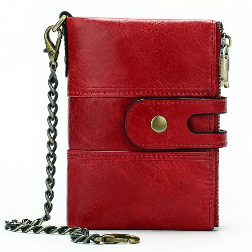 8599AC4red - WESTAL men's wallet genuine leather purse for men credit card holder woman cluth bag brand luxury couple wallet short slim fold