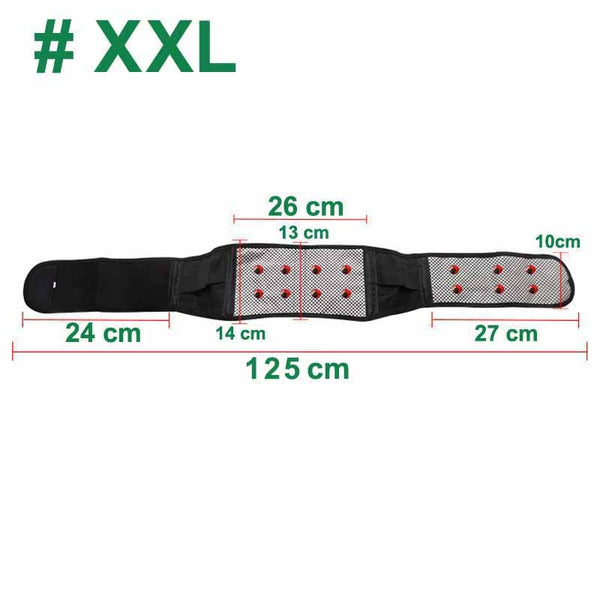 XXL - * Tcare Adjustable Waist Tourmaline Self heating Magnetic Therapy Back Waist Support Belt Lumbar Brace Massage Band Health Care