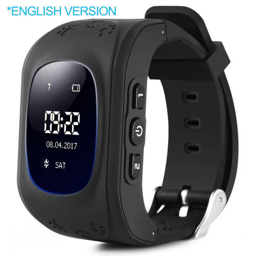 English black - Q50 GPS smart Kids children's watch SOS call location finder child locator tracker anti-lost monitor baby watch IOS & Android