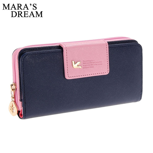 [variant_title] - Mara's Dream Women Leather Wallet Women's Clutch Bag Hasp Wallet Zipper Long Purses Card Holder High Quality Bolsa Feminina
