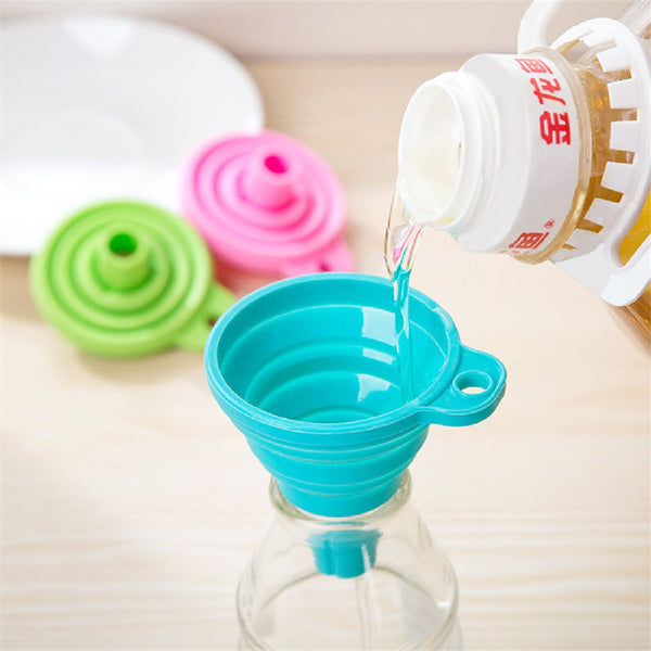 [variant_title] - Useful Collapsible Style Funnel Hopper Protable Mini Silicone Gel Foldable Kitchen Cooking Tools Accessories Gadgets