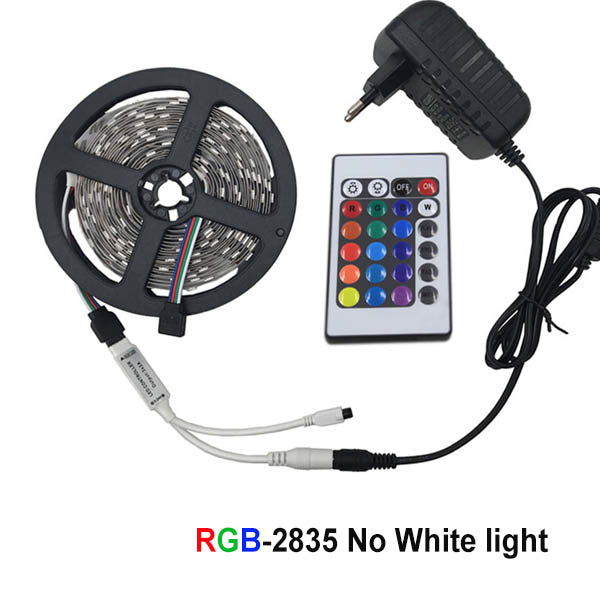 2835 with 24key / No Waterproof / 10m - 5m 10m 15m WiFi LED Strip Light RGB Waterproof SMD 5050 2835 DC12V rgb String Diode Flexible Ribbon WiFi Contoller+Adapter plug