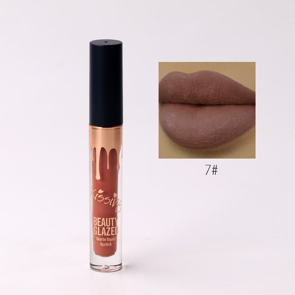 NB5-07 - BEAUTY GLAZED 6 Colors Matte Lipstick Set Waterproof Long Lasting Lip Gloss Nude Velvet Pigment Batom Women Fashion Lip Makeup