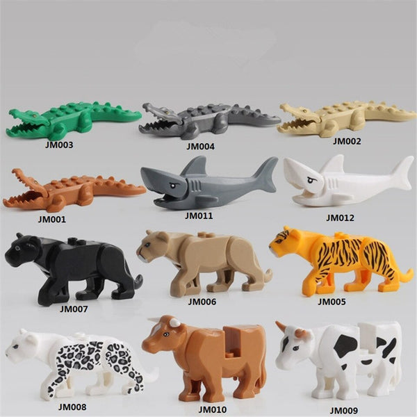 [variant_title] - 1Pc Horse Building Blocks Wild Animal Figure Set Military SWAT MOC Accessories Big Building Blocks Sets Kits Bricks Toys