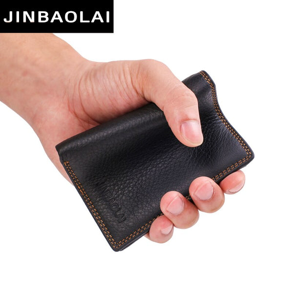 [variant_title] - Black Purse For Men Genuine Leather Men's Wallets Thin Male Wallet Card Holder Cowskin Soft Mini Purses Luxury Design Wallet Men