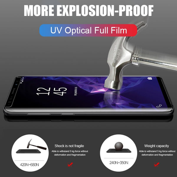 [variant_title] - 100D UV Liquid Curved Full Glue Tempered Glass For Samsung Galaxy S8 S9 S10 Plus Lite Note 8 9 10 Screen Protector Full Cover