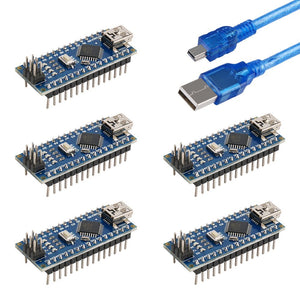Default Title - for Arduino Nano V3.0, Nano board ATmega328P 5V 16M Micro-controller board with USB cable (Nano x 5 + cable)
