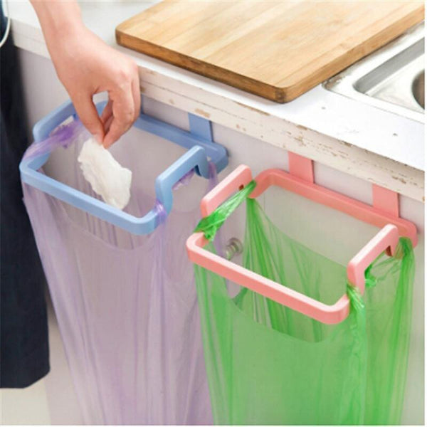 [variant_title] - Plastic Hanging Trash Garbage Bag Stand Dishcloth Holder Cupboard Cabinet Hanger Door Back Towel Storage Rack Simple Waste Bag