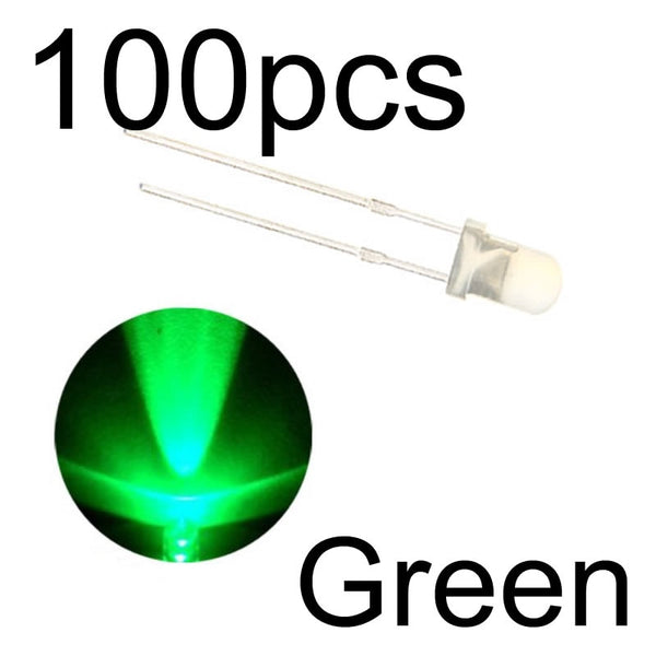 light green 100pcs - MCIGICM 100pcs 5mm LED diode Light Assorted Kit DIY LEDs Set White Yellow Red Green Blue electronic diy kit Hot sale