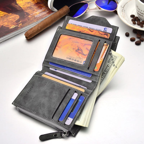 [variant_title] - Wallet Men Soft Leather wallet with removable card slots multifunction men wallet purse male clutch top quality !