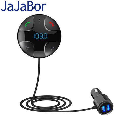 [variant_title] - JaJaBor Bluetooth Car Kit Handsfree FM Transmitter A2DP Wireless Car MP3 Player Support TF Card Music Play Dual USB Car Charger