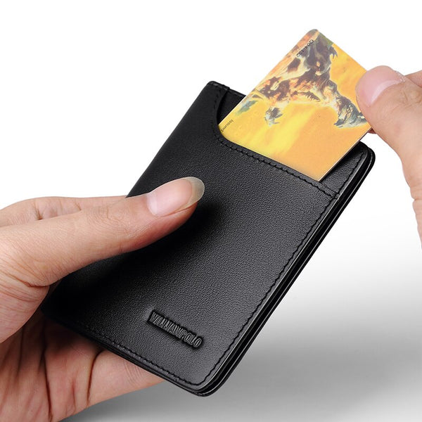 [variant_title] - WILLIAMPOLO Mens Wallet Slim Business Card Credit Card Card Holder Purse Real Cowhide Men Fashion Casual Mini Card Bag Bifolds