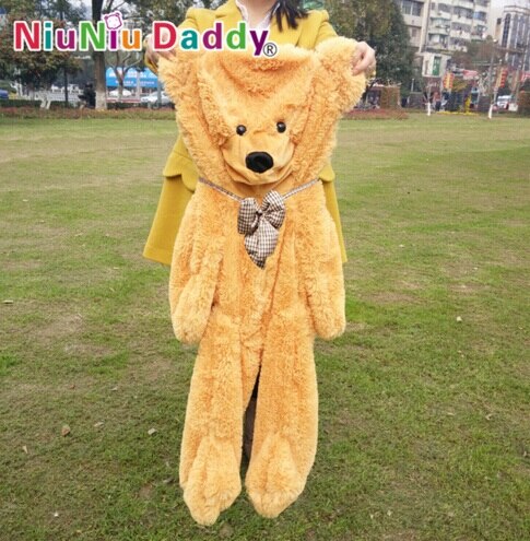 Light brown / 100CM - Giant teddy bear skin Unstuffed teddy bear Huge plush toys Big bear soft animal toy 60cm to 200cm free shipping By Niuniu Daddy