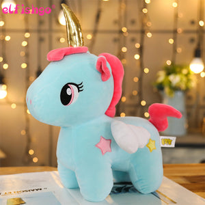 blue / 20cm - Soft Unicorn Plush Toy Baby Kids Appease Sleeping Pillow Doll Animal Stuffed Plush Toy Birthday Gifts for Girls Children