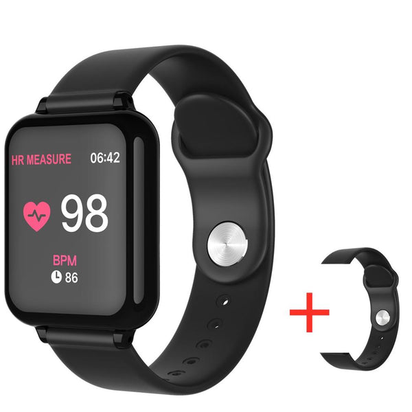 bk add 1 black strap / no retail box - 696 B57 smart watch IP67 waterproof smartwatch heart rate monitor multiple sport model fitness tracker man women wearable