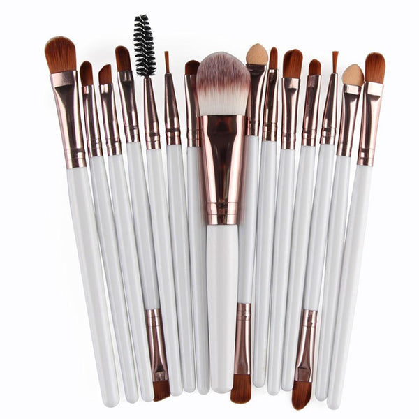 BK - MAANGE Pro 15Pcs Makeup Brushes Set Eye Shadow Foundation Powder Eyeliner Eyelash Lip Make Up Brush Cosmetic Beauty Tool Kit Hot