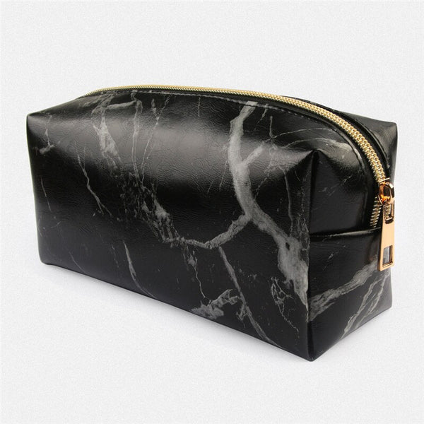 [variant_title] - 1PC Empty Marbling PU Brush Bag Portable Marble Cosmetic Handbag Pouch Beauty Make Up Brush Holder Bag Organizer Pouch Pocket