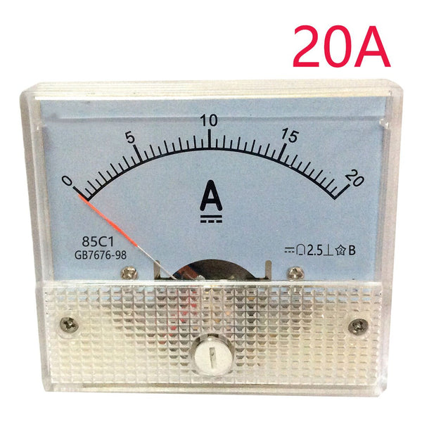 0-20A - 85C1-A DC Analog Amperemeter Panel Meter Gauge 1A 2A 3A 5A 10A 20A 30A AMP Gauge Current Mechanical Ammeters