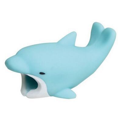 Dolphin - 1pcs kawaii Cable Bite Animal iphone Protector Shaped Winder Dog Bite Phone Accessory Prank Toy Funny