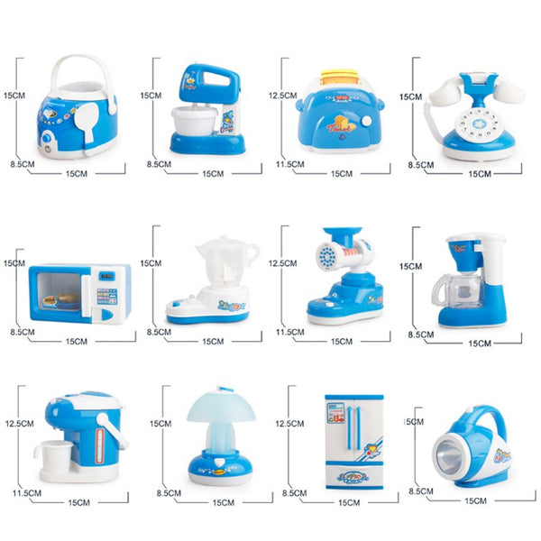 [variant_title] - 6/12 Pcs/Set Pretend Play Toy Vacuum Cleaner Toy Housekeeping Cleaning Juicer Washing Sewing Machine Mini Clean Up Play Toy Gift