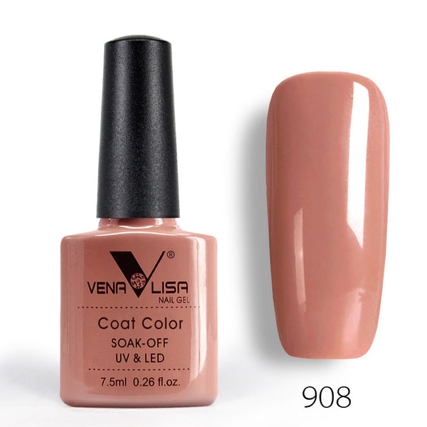 908 - New Free Shipping Nail Art Design Manicure Venalisa 60Color 7.5Ml Soak Off Enamel Gel Polish UV Gel Nail Polish Lacquer Varnish