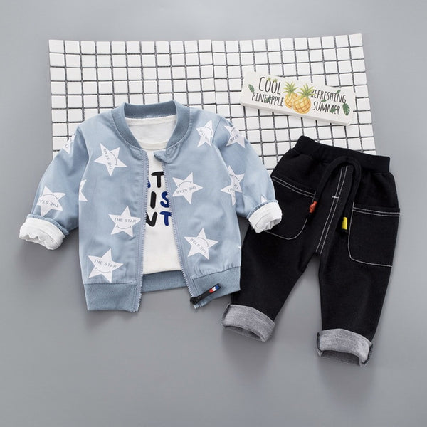 [variant_title] - HYLKIDHHUOSE Autumn Baby Girls Boys Clothing Sets Infant Clothes Suits Star Coats T Shirt Pants Casual Kid Child Clothes Suits