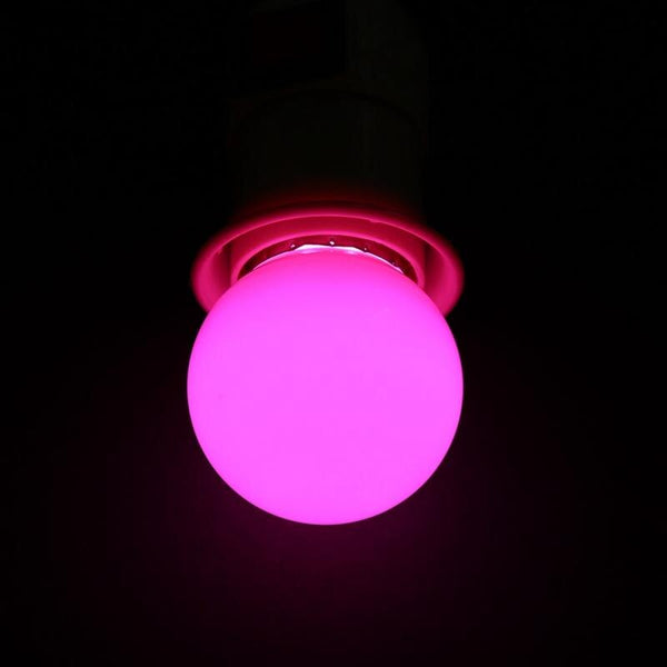 Pink - 3W E27 LED Light Bulb Round Shaped Colorful Globe Light Bulb Home Bar Party Festival Decorative Lamp Lighting
