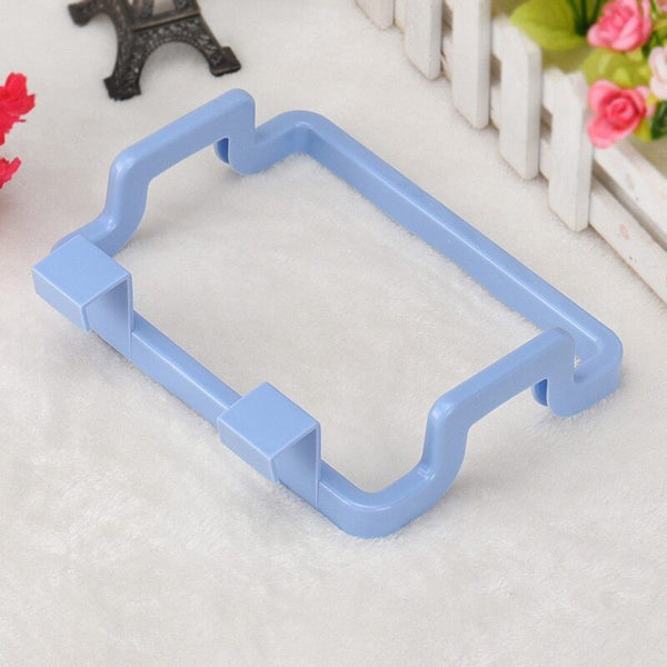 Blue - Plastic Hanging Trash Garbage Bag Stand Dishcloth Holder Cupboard Cabinet Hanger Door Back Towel Storage Rack Simple Waste Bag